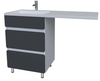 Тумба под раковину для стиральной машины Stella Polar Корделия 60см серый SP-00001043